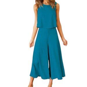 ROYLAMP Two-Piece Outfit - Crop Top and Wide Leg Pants